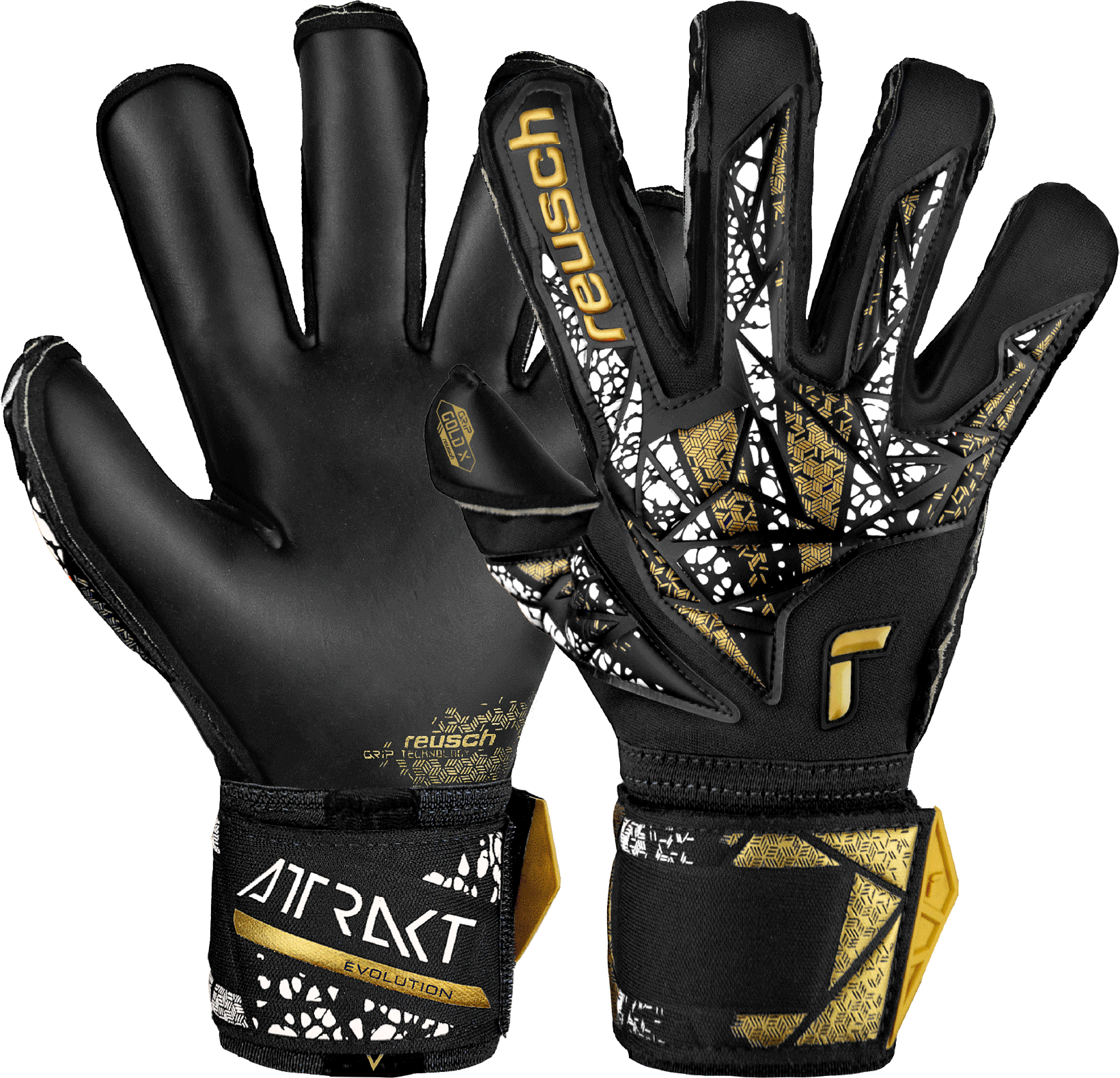 Goalkeeper's Reusch Attrakt Gold X Evolution Cut Finger Support Goalkeeper Gloves